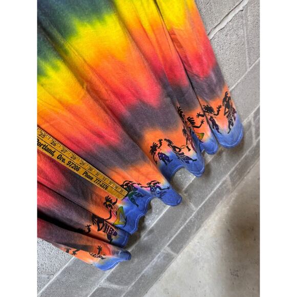 Mazatlan Neon Beachwear Boho Mumu Rainbow Cotton Sleeveless Dress Vacation - Picture 7 of 8